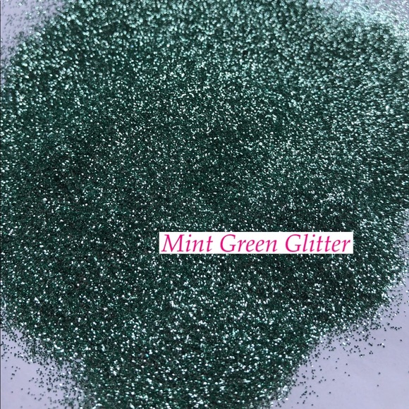 Women’s Custom Mint Green Shimmery Glitter Flats - Picture 8 of 8